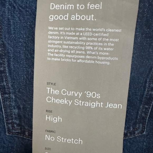 Everlane The Curvy 90’s Straight Crop Organic Cotton Jeans Size 30 - Picture 5 of 6